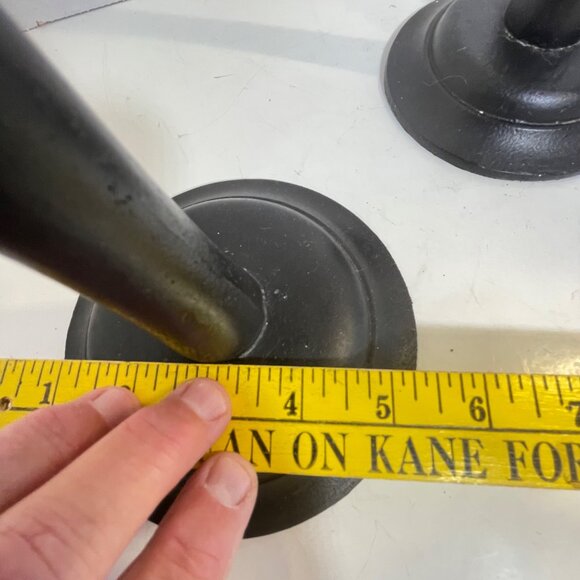 Set Of 3 Black Cast Iron Pottery Barn Candle Holders - Picture 9 of 12